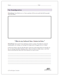 Transfiguration Activities Worksheets