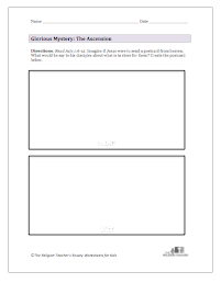 Ascension Post Card Worksheet