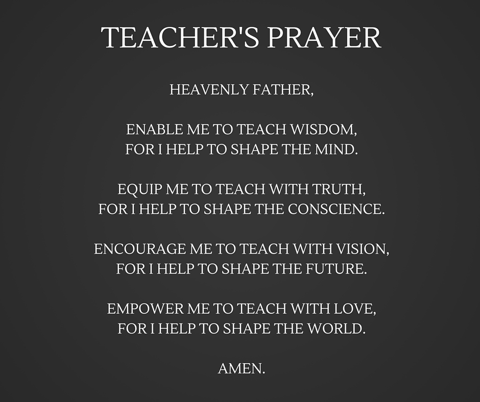 A Teacher's Prayer