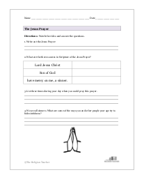 Jesus Prayer Graphic Organizer