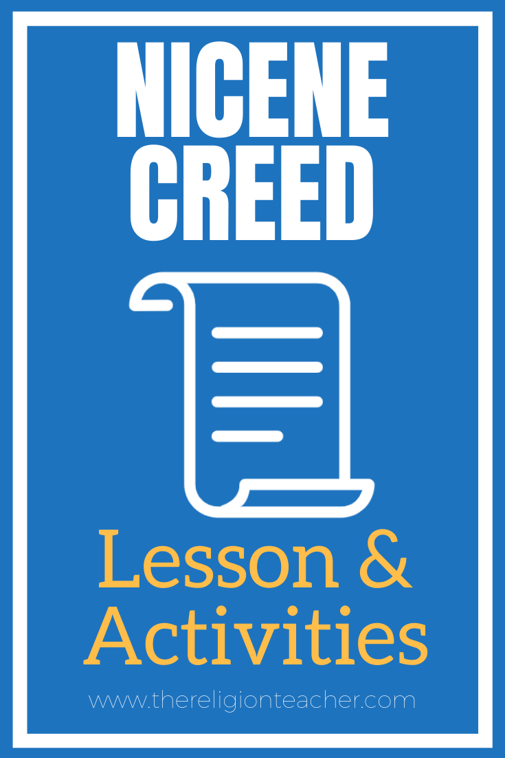 Nicene Creed Lesson Plan Activities
