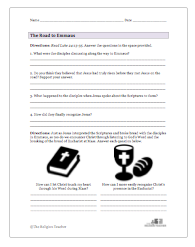 Road to Emmaus Worksheet