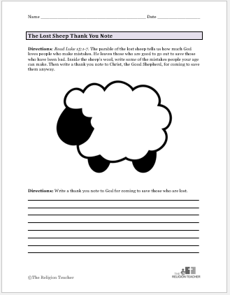 Parable of the Lost Sheep Worksheet