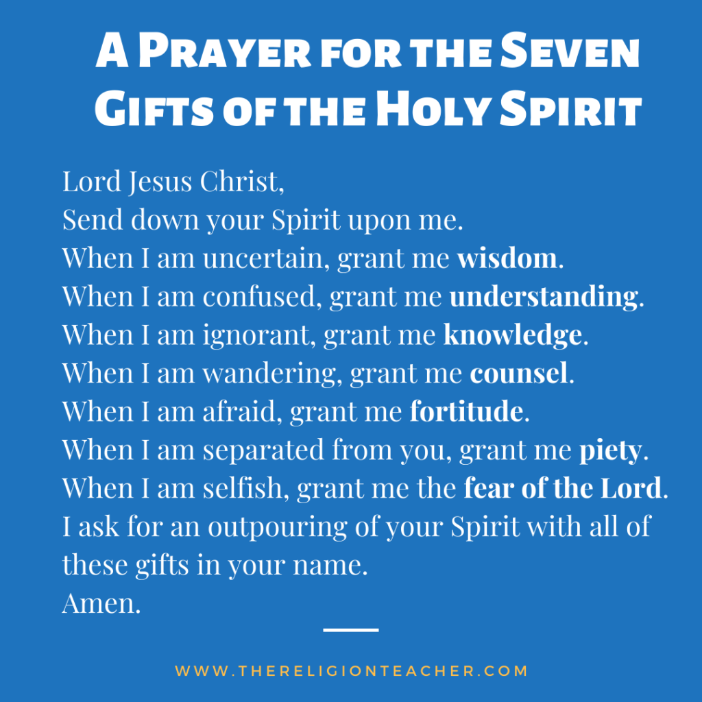 Seven Gifts of the Holy Spirit Prayer