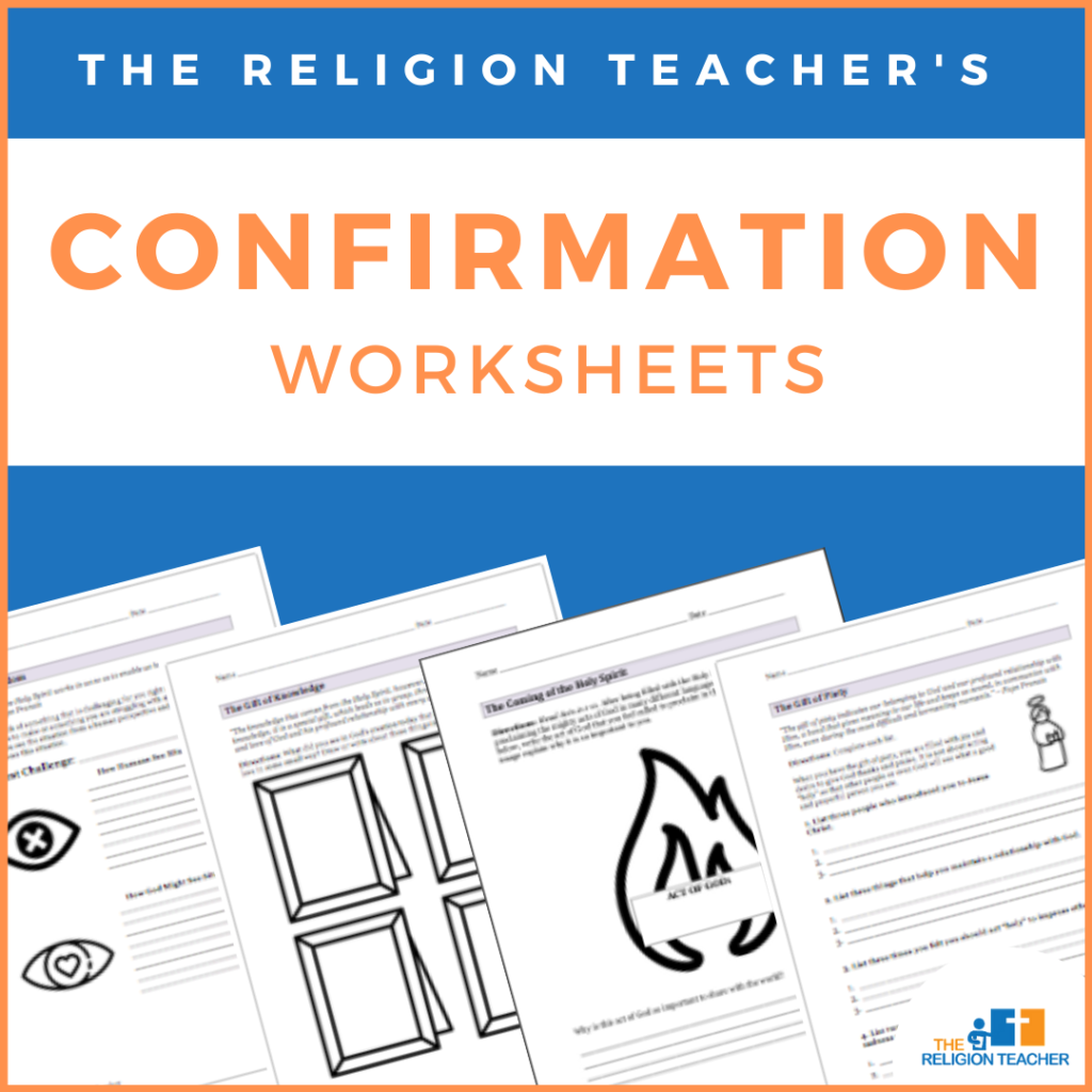 Confirmation Worksheets from The Religion Teacher