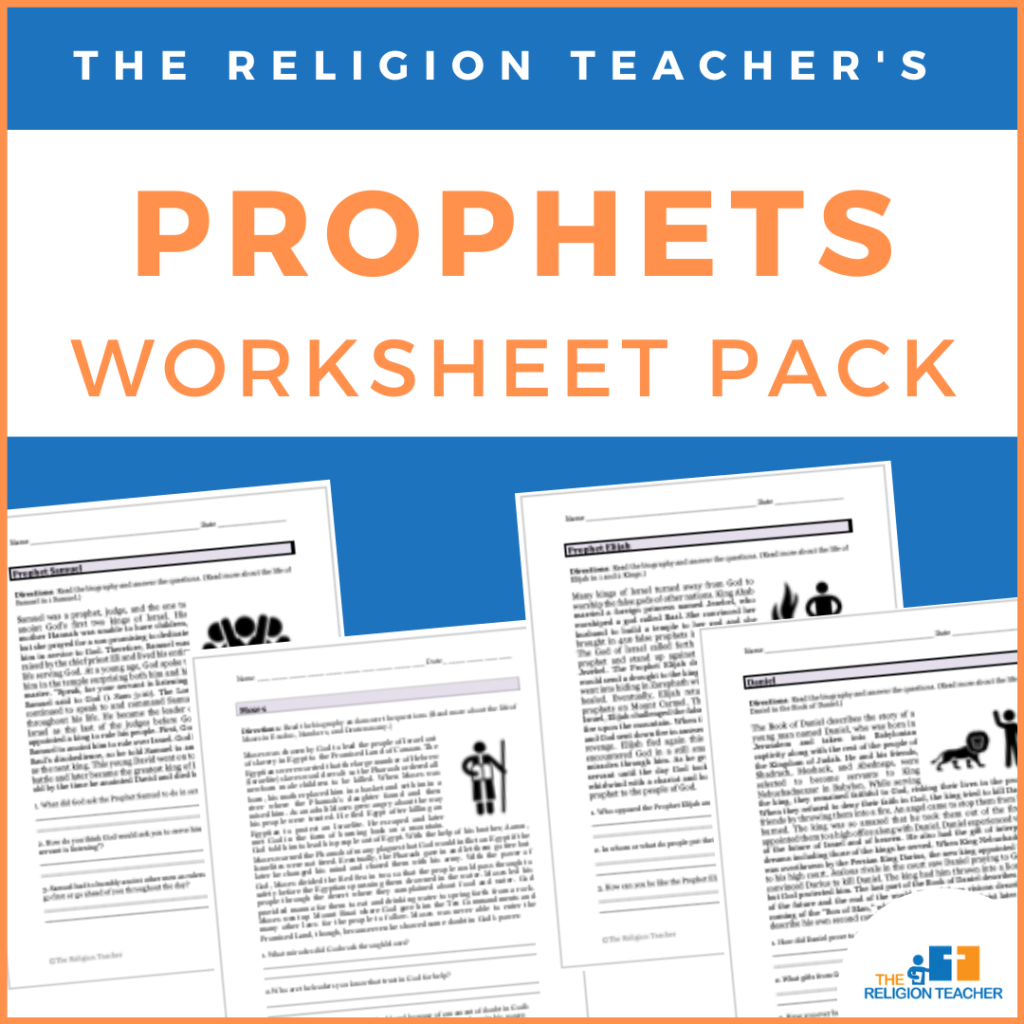 The Religion Teacher's Prophets Worksheet Pack