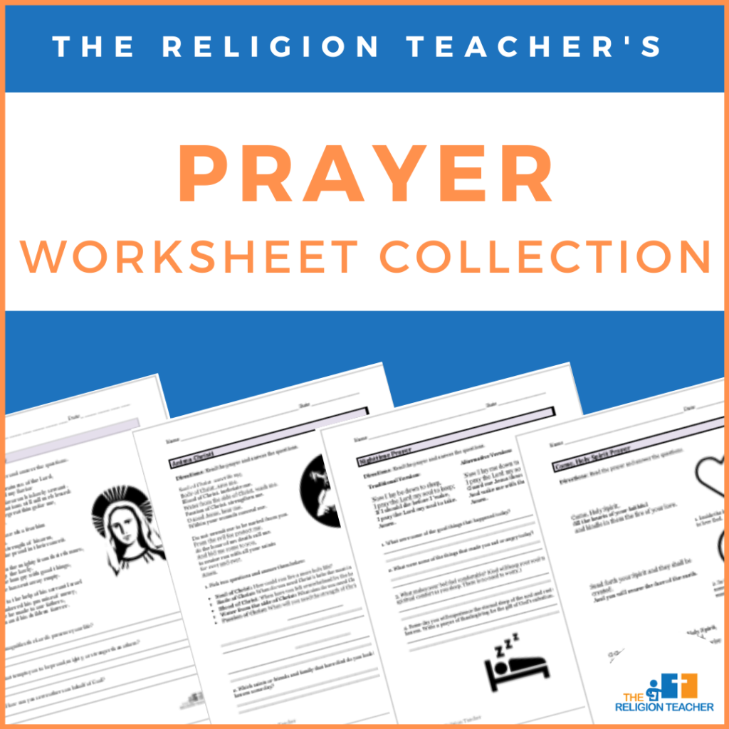 Prayer Worksheets from The Religion Teacher 