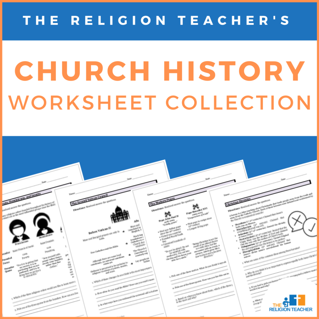 The Religion Teacher's Church History Worksheet Collection | The