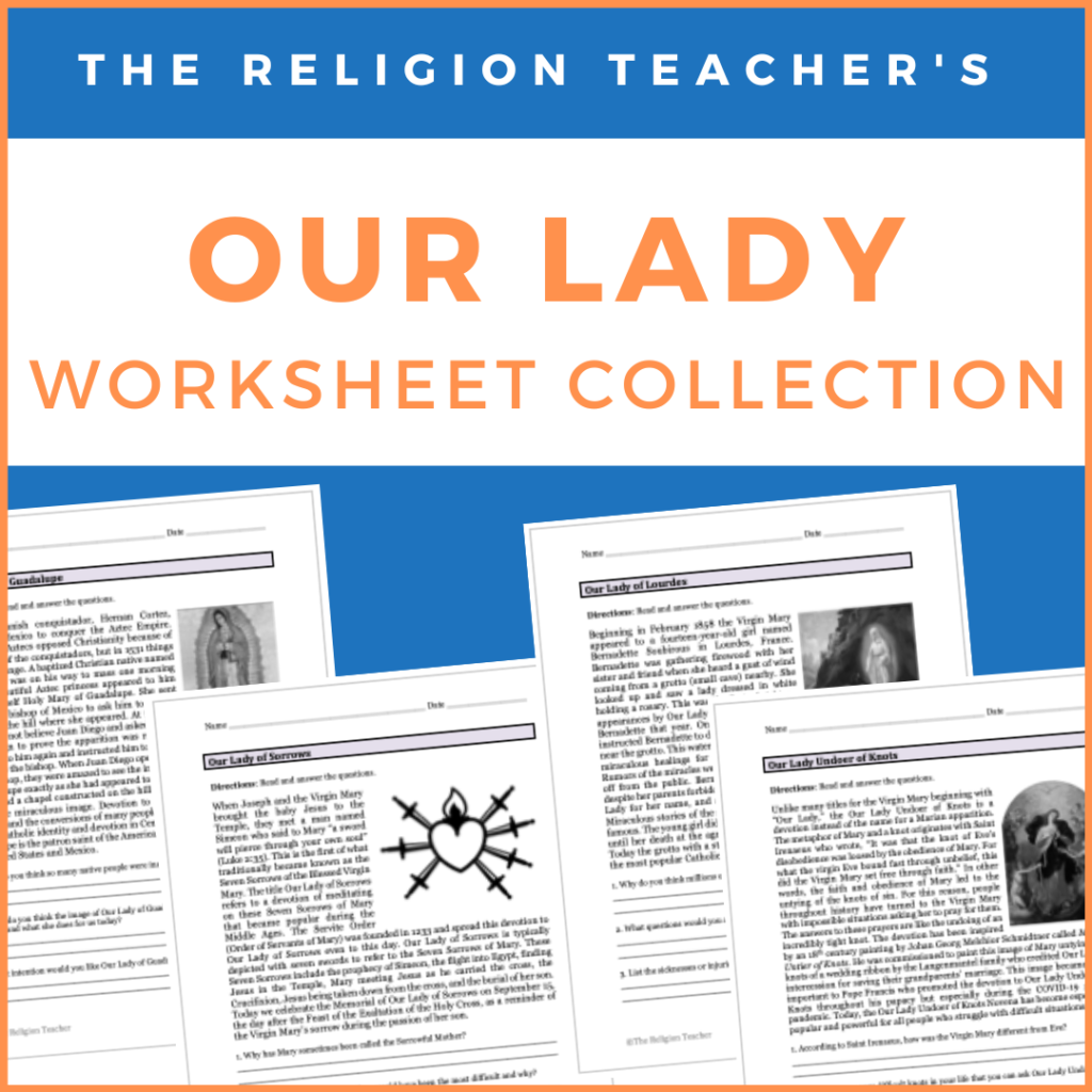 Our Lady Worksheets