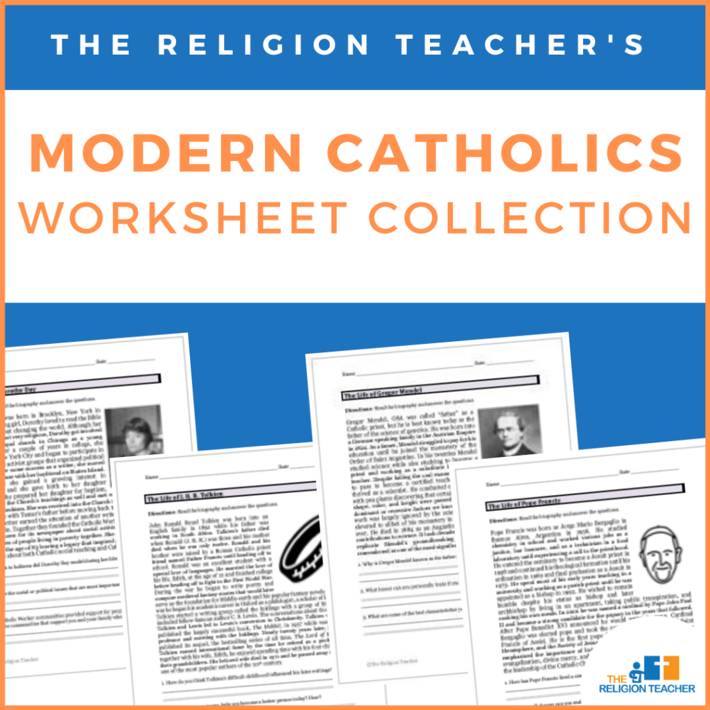 Modern Catholic Biography Worksheets