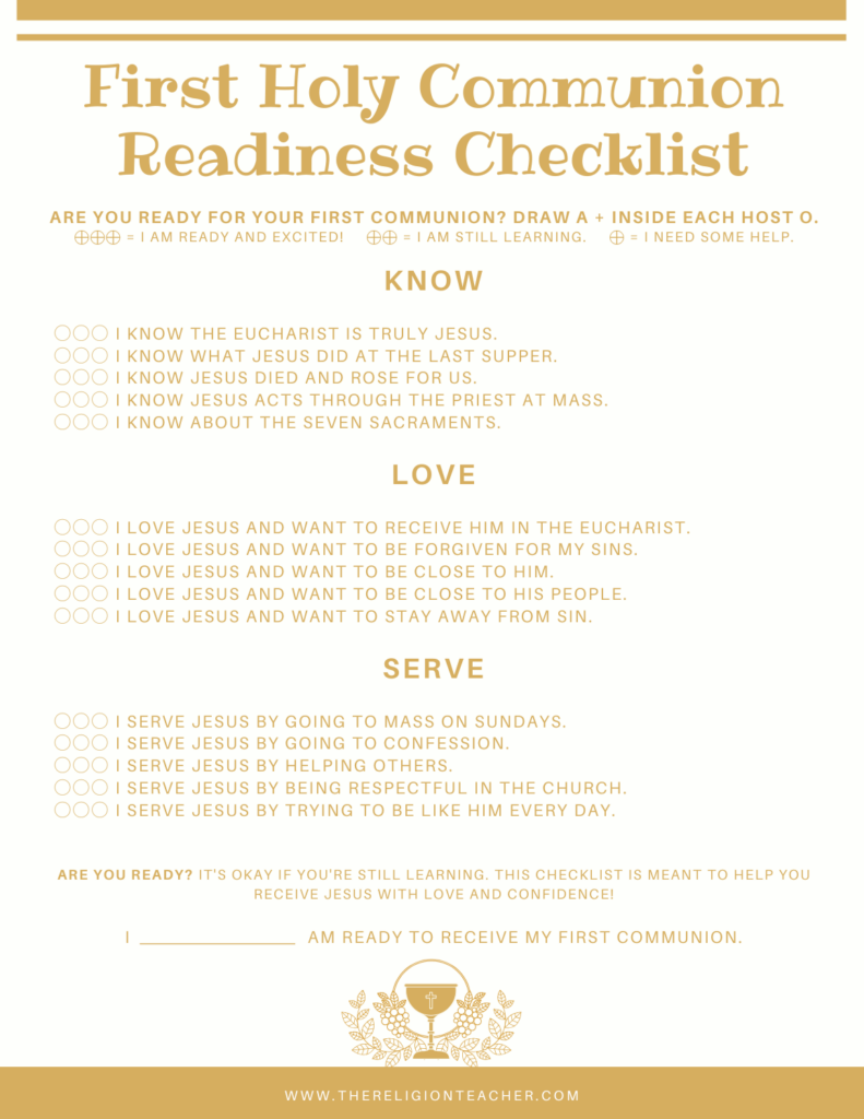 First Communion Checklist